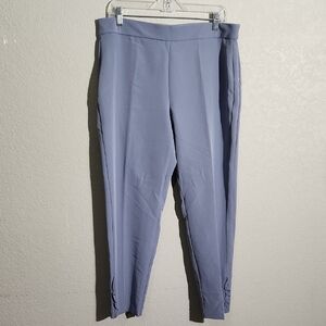 Nine Eight New York Pants Women's Size 12 Blue Pariwinkle Trousers Ruffel
